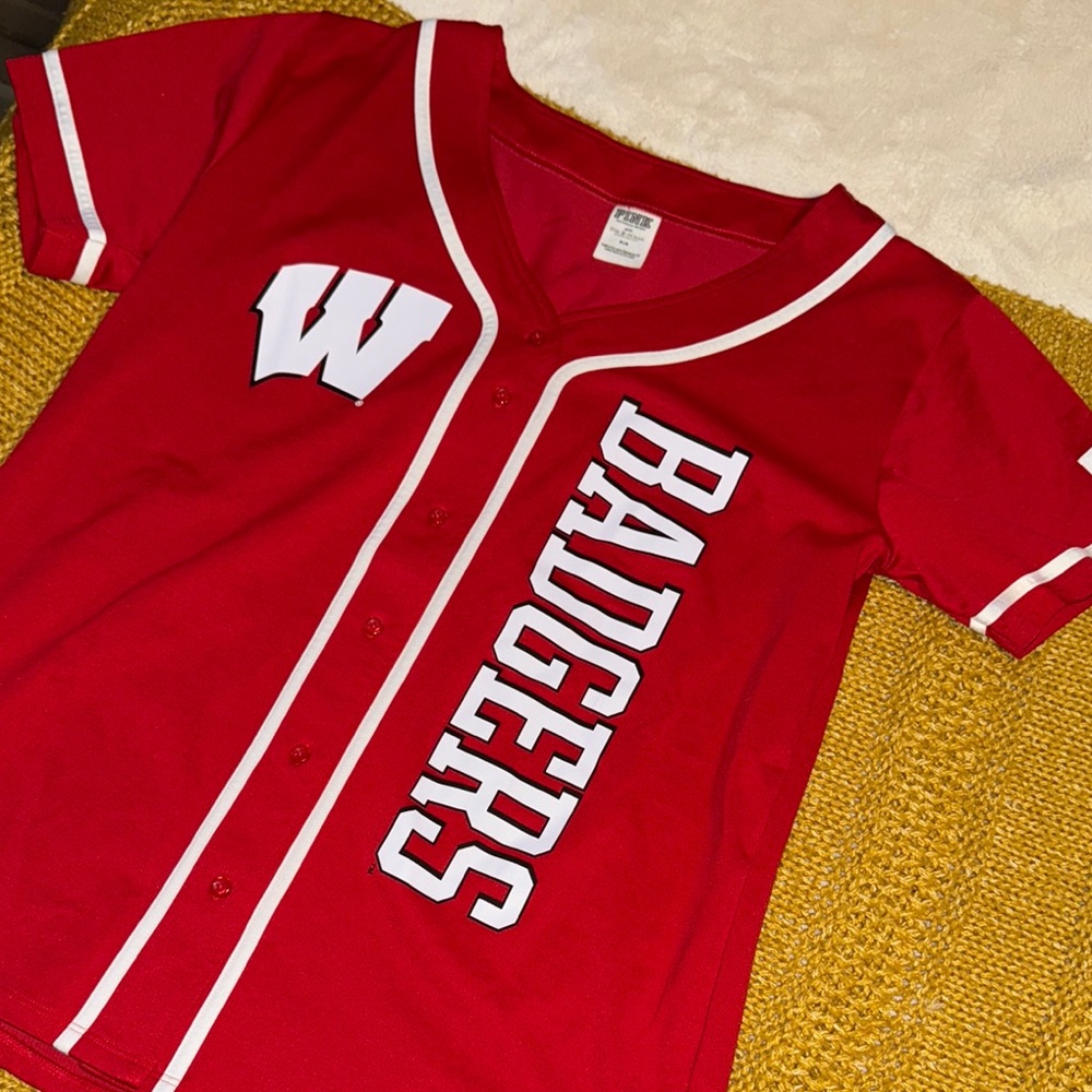 Red Badgers Shirt PINK Collegiate Collection